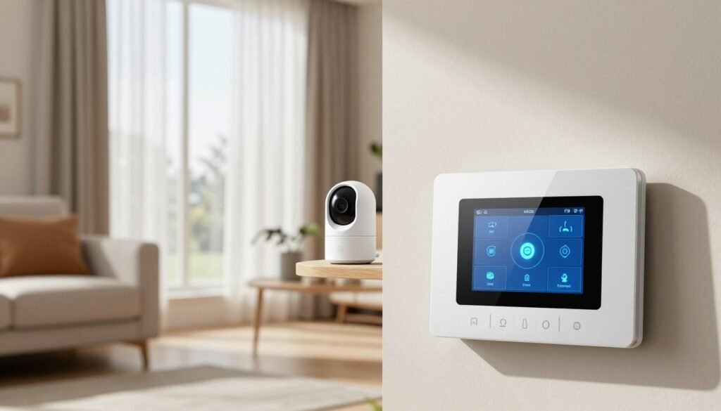 Alarma para casa sin cuotas con camara y panel tactil en la pared