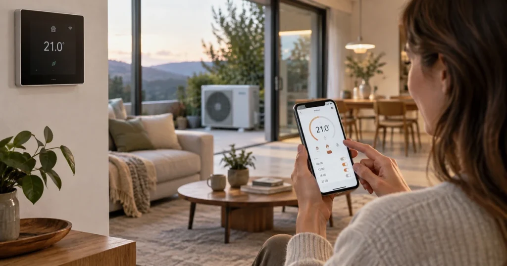 Aerotermia con WiFi: cómo controlarla desde el móvil