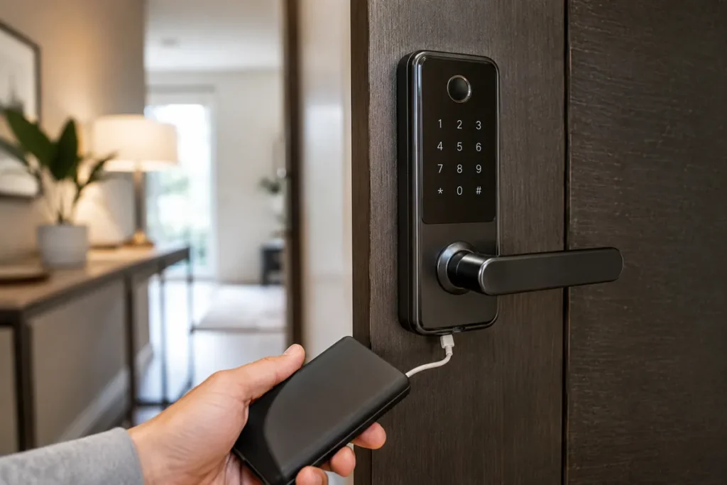Cerradura inteligente se quedó sin batería: cómo abrir