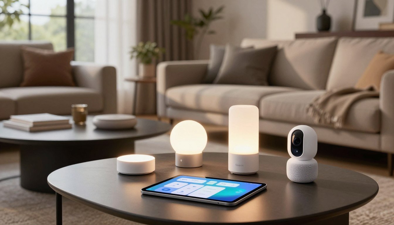 Dispositivos HomeKit en un salón controlados sin HomePod
