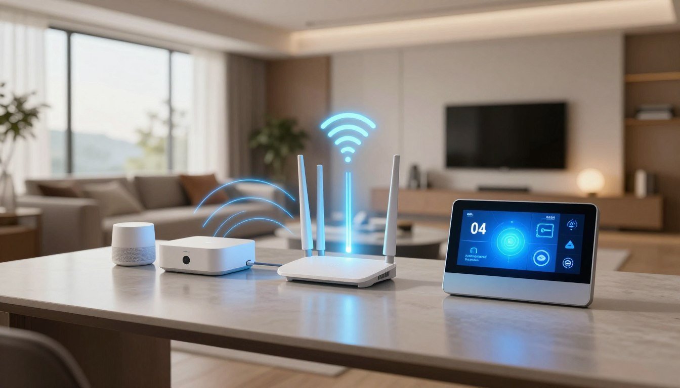 Dispositivos WiFi conectados al router en el hogar inteligente