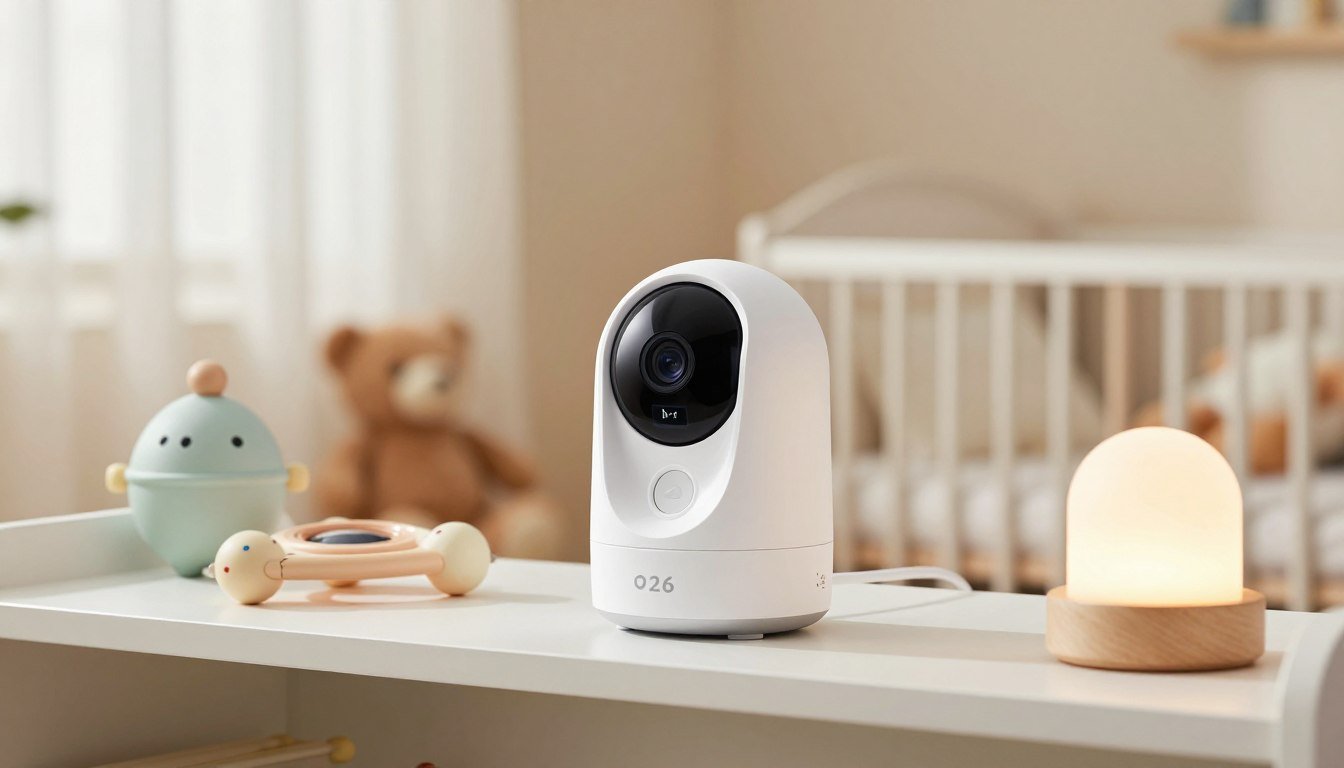 Vigilabebes moderno con vision nocturna en una habitacion infantil