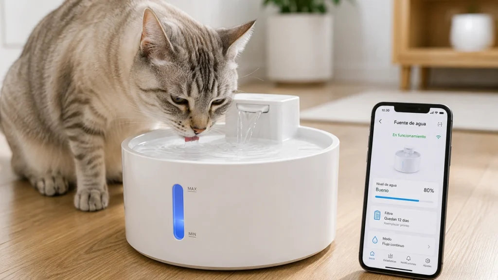 Fuente de agua para gatos WiFi: por qué usarla y cuál elegir