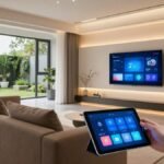 Cuanto cuesta domotizar una casa en 2026: salon con panel de control inteligente