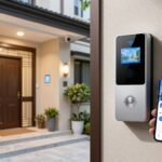 Videoportero WiFi en la entrada de una casa con la llamada reenviada a la app del movil